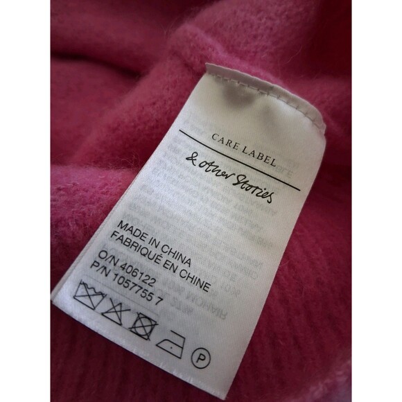 Stockholm & And Other Stories Sweater Pink Wool Mohair Blend Cropped  S - Picture 4 of 6